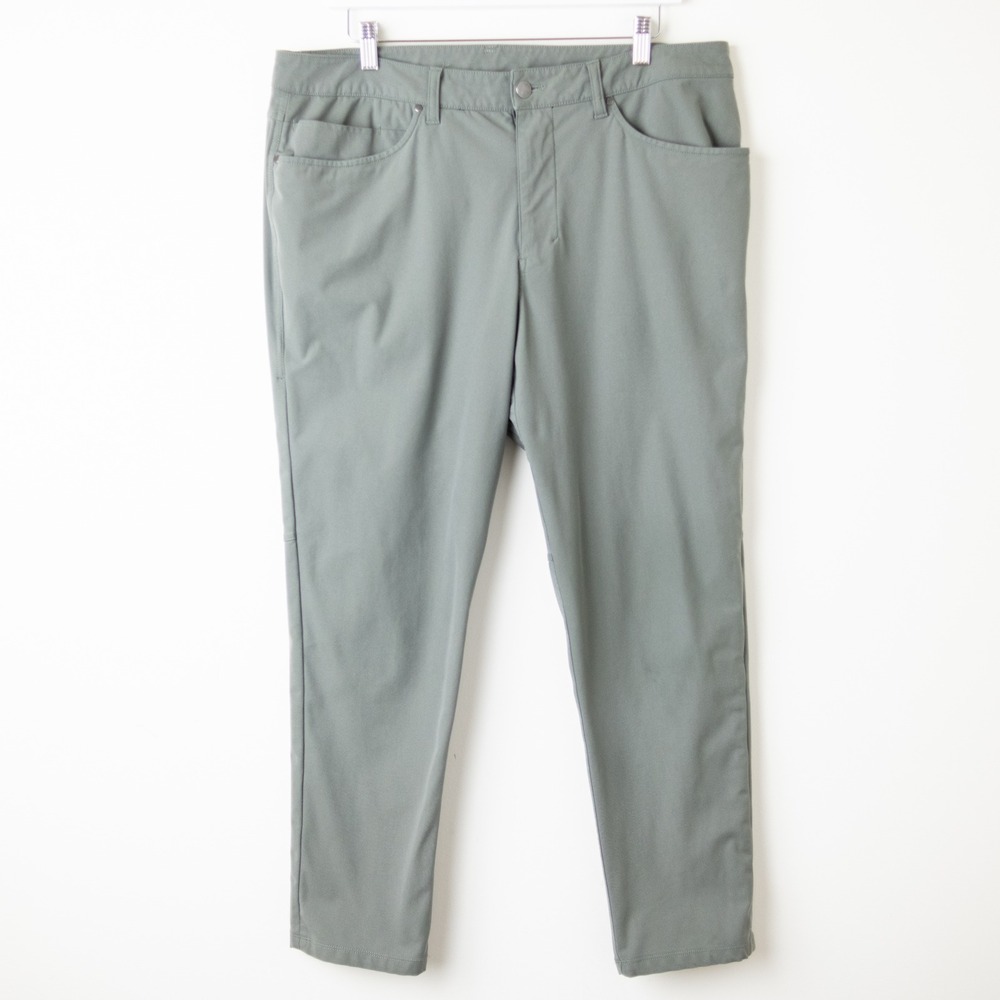 Lululemon ABC Pant Slim Warpstreme Mens 36x30 Dark Olive Golf Stretch M5AD8S